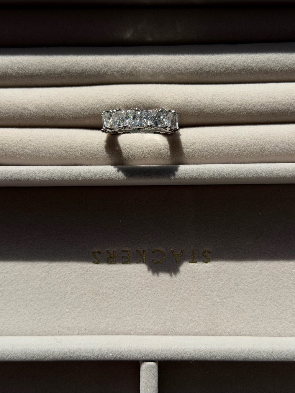 Trillion-Cut CZ Alternating Full Eternity Band